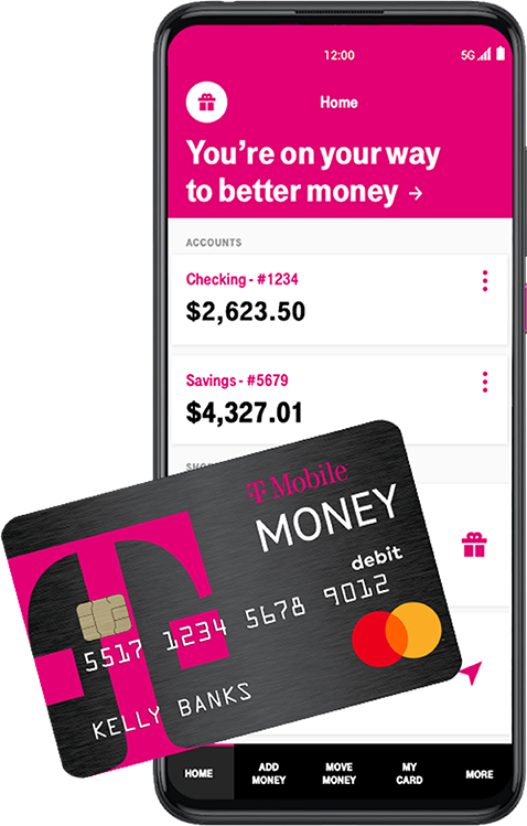 T-Mobile MONEY debit card and online checking account.